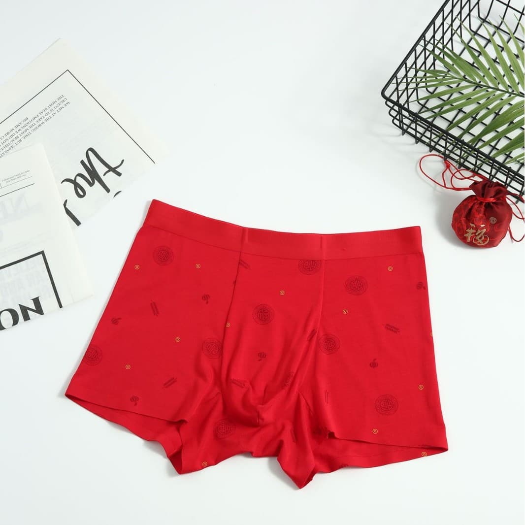 25 Autumn/Winter New Product 60S Modal Men's Seamless Bright Red Underwear