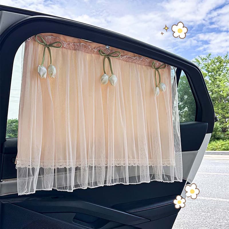 Car Side Window Sunshade, Heat Insulation, Track-Type Sun Visor, Rear Seat Privacy Curtain for Baby