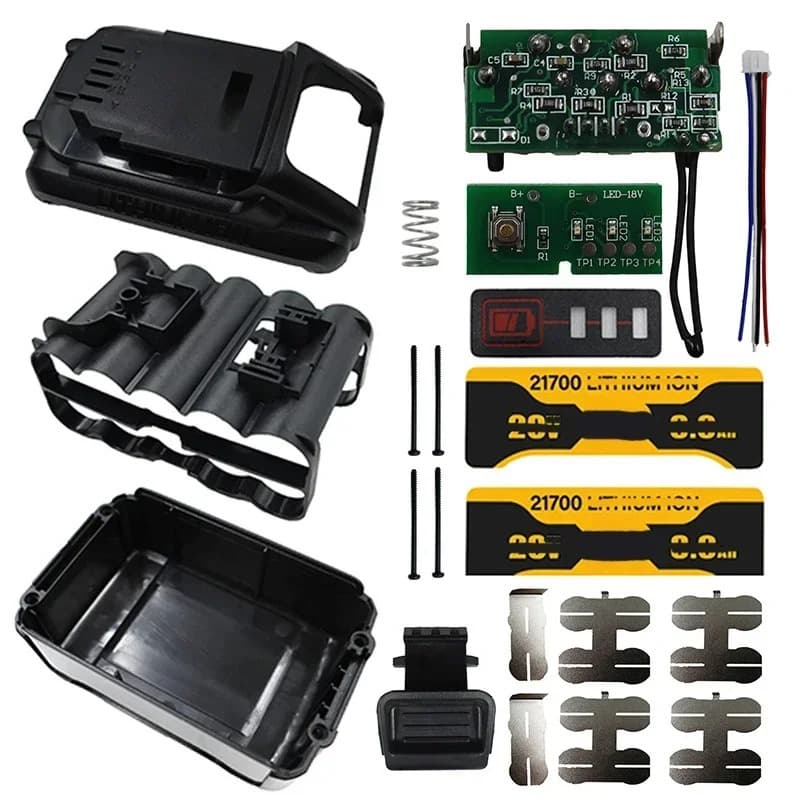 DCB200 10*21700 lithium battery plastic case PCB protection board DEWALT 18/20V 8Ah lithium battery case