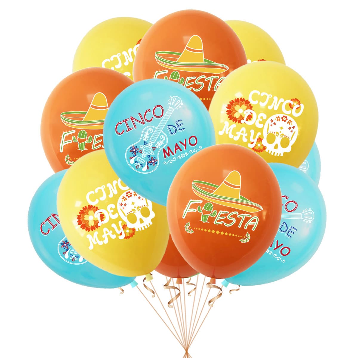 Mexican Carnival Cinco de Mayo Party Decoration Balloons, Day of the Dead Balloons, Holiday Decoration Supplies