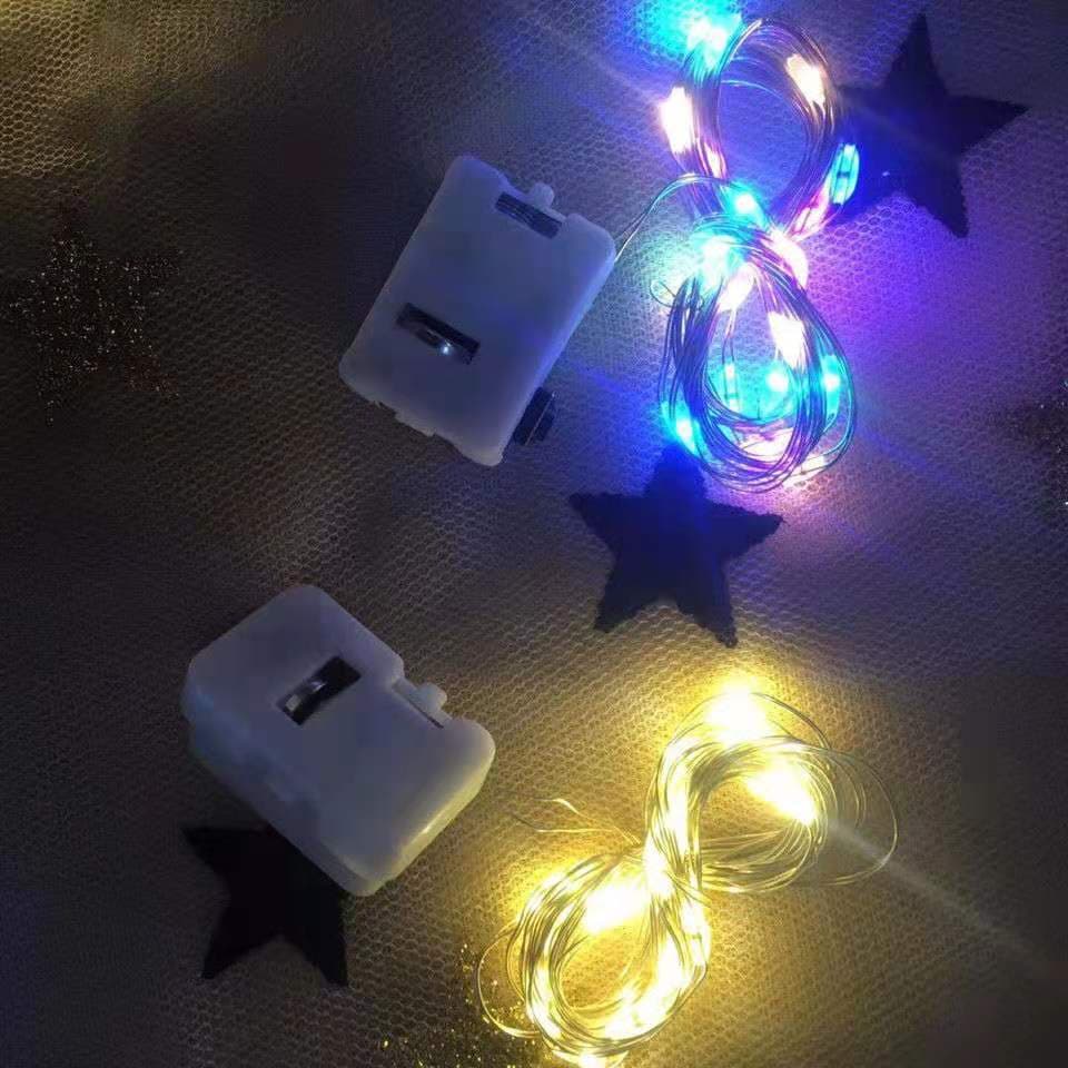 LED copper wire light strings, bouquet gift box cake holiday decorative lights, ornaments with dimming function, small white box