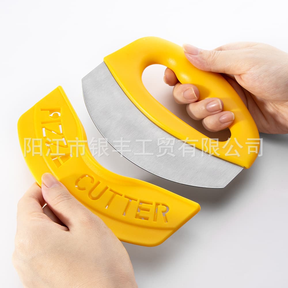 Stainless Steel Pizza Cutter Ring Cheese Slicer Amazon Pizza Half-Moon Rocking Knife Baking