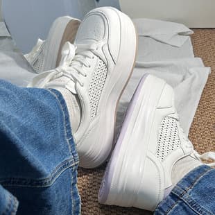 White Shoes Women 2026 Summer New Breathable Hollow Sports Shoes Women Petite Thick Sole Height Increasing Versatile White Shoes