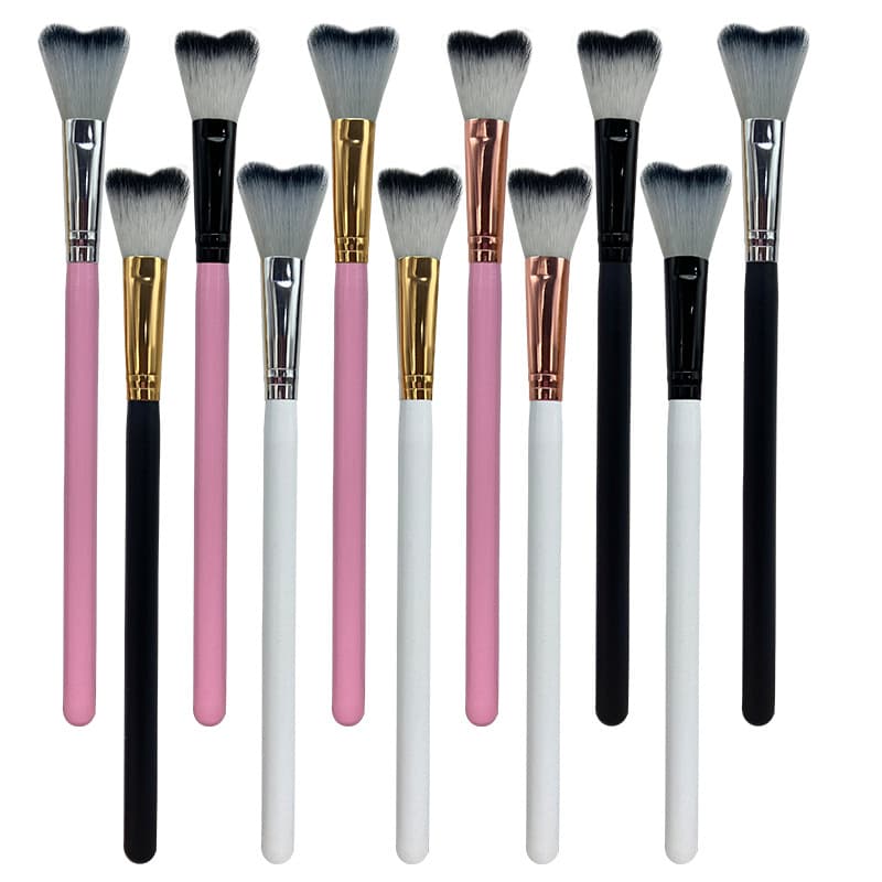 New Fish Tail Contour Brush Soft Bristle Highlighter Brush V-Shape Highlighting Brush Powder Cleaning Brush Makeup Tool