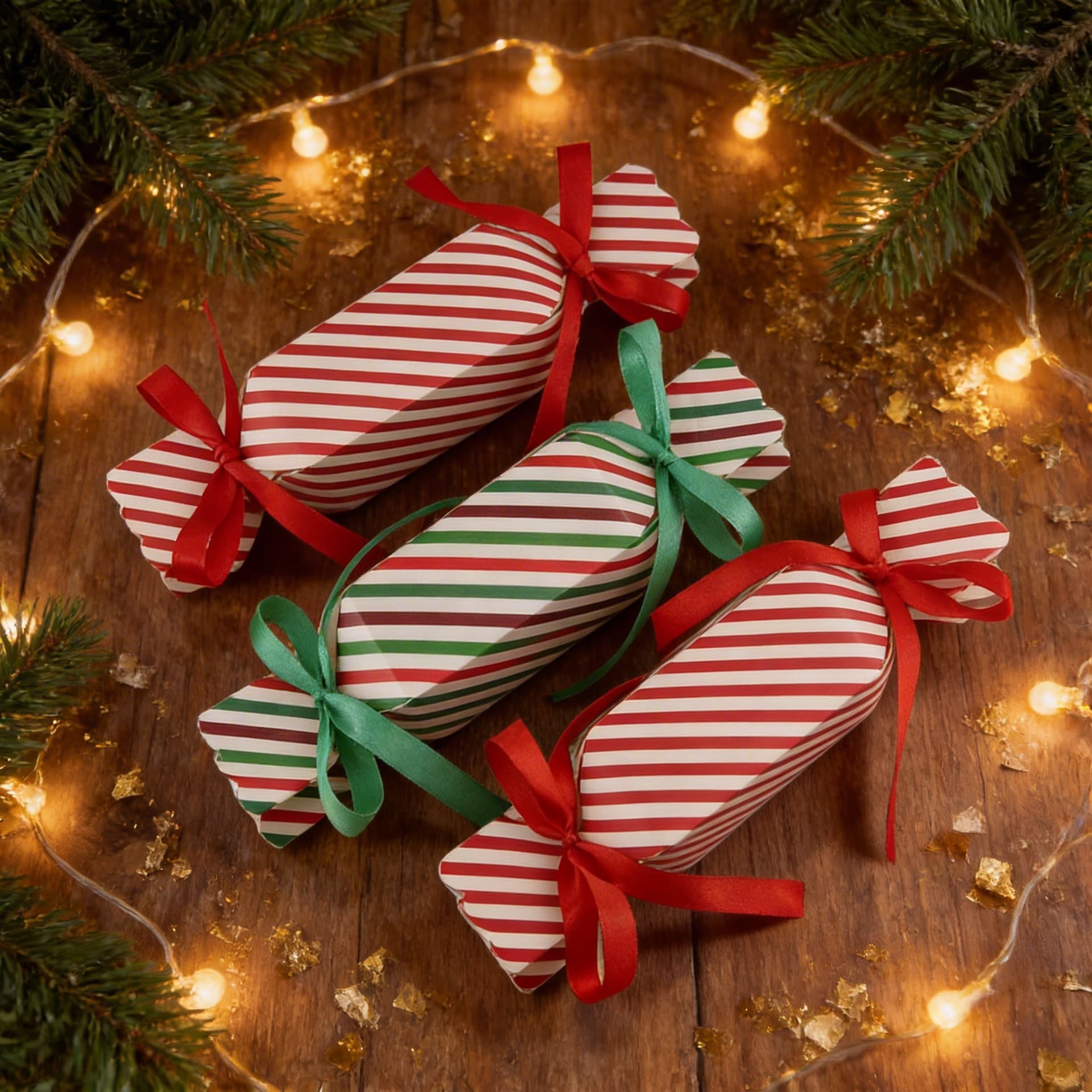 15pcs/Set Cross-border Labeled Candy Box Christmas Gift Packaging Box Striped Candy Box in Stock