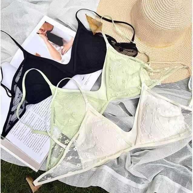 French Jacquard Lace Push-Up Comfort Bra for Women, Large U-Back Sexy Backless Wire-Free Bra