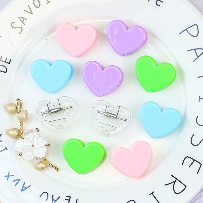 Creative Morandi Color Heart-shaped Clips Simple Student Desk Document File Organizer High Aesthetics Decorative Clips