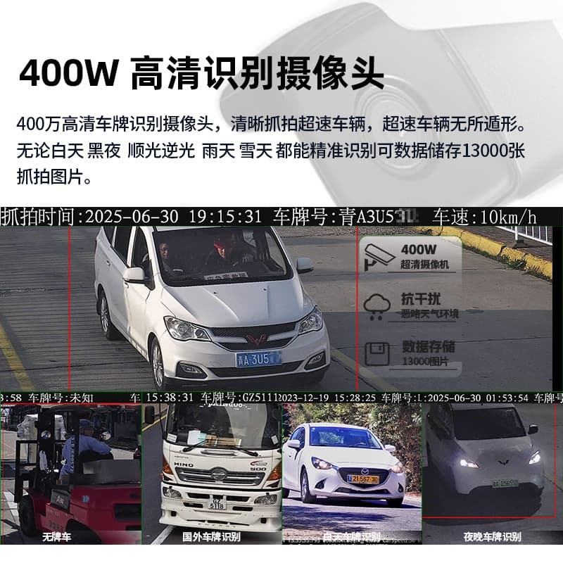 Solar Radar Speed Detection and Capture Integrated Machine, Violation Overspeed Warning, Park Road Speed Feedback Sign