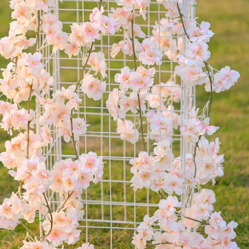 Indoor Sakura Vine Decoration Artificial Flower Vine Air Conditioner Pipe Cover Winding Silk Flower Vine Home Decorative Vine