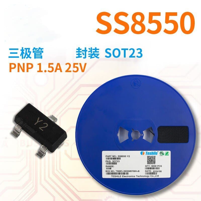 SS8550 surface mount transistors, factory direct stock, marked Y2, 1.5A, 25V, SOT-23 package.