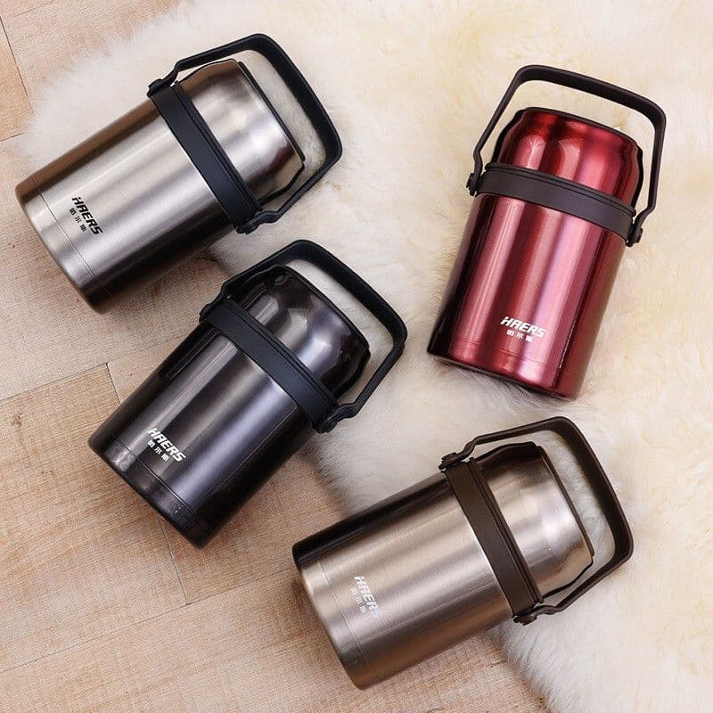 Authentic Hales Stainless Steel Thermal Food Jar HTH-1000-3A Portable Thermal Food Jar/Insulated Bucket