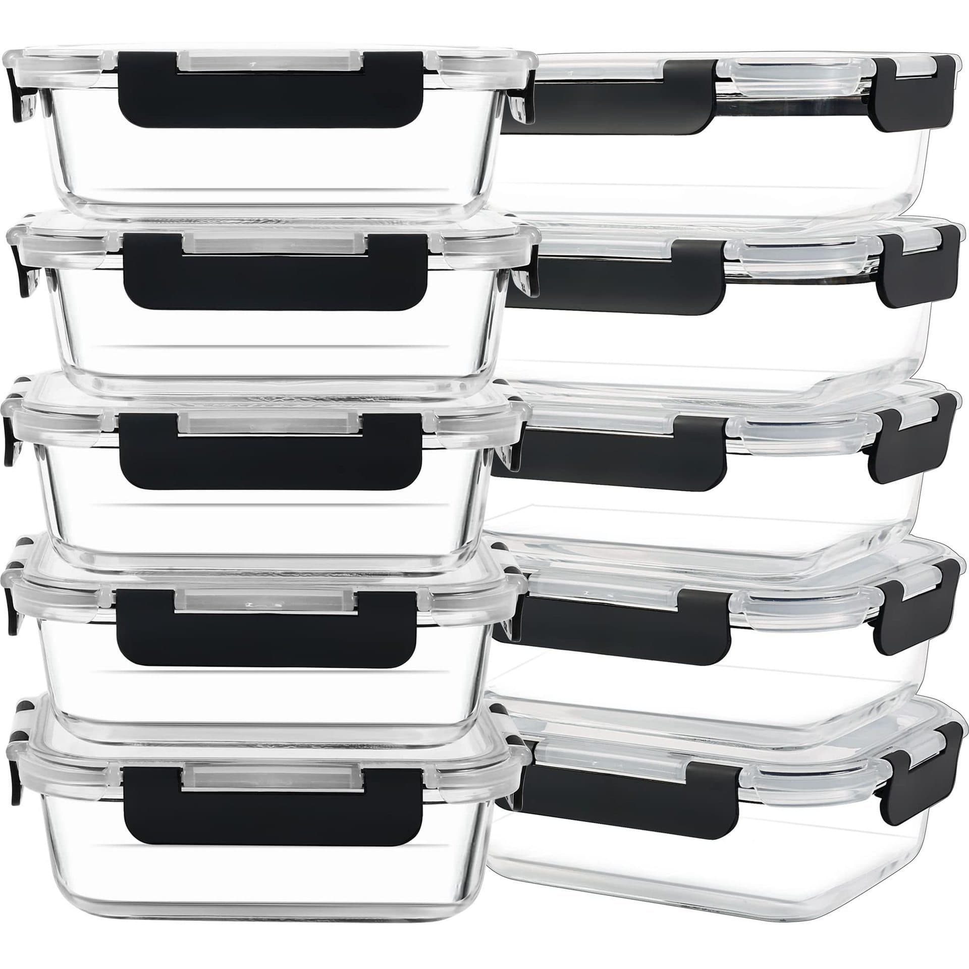 High-temperature resistant borosilicate glass lunch box, oven and microwave safe glass storage container, freezer-safe bowl for food storage and dining