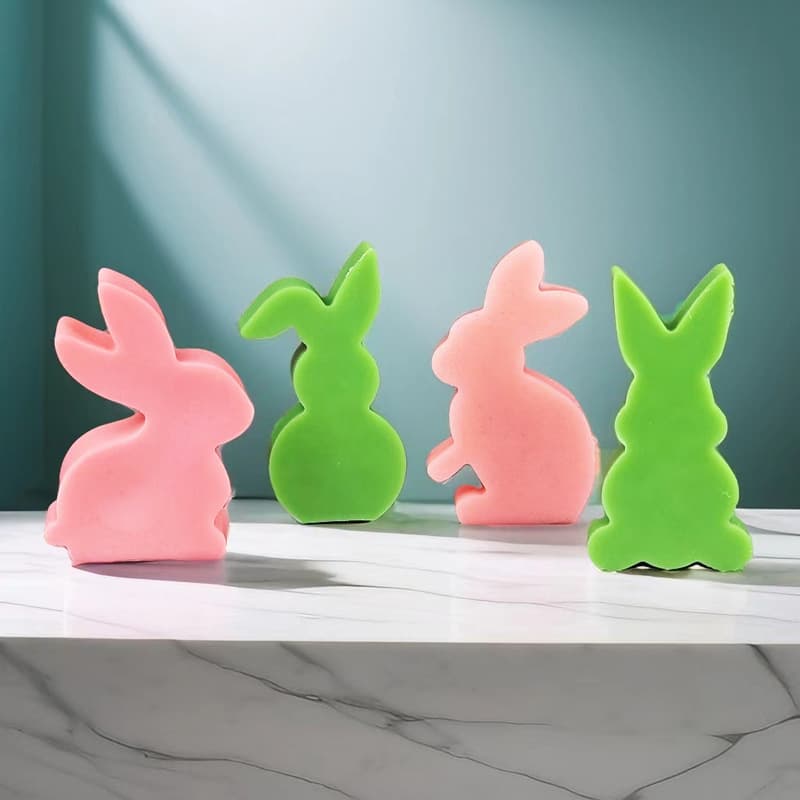 New Style 3D Rabbit Aromatherapy Candle Silicone Mold Handmade Soap Scented Plaster Animal Figurine Resin Mold