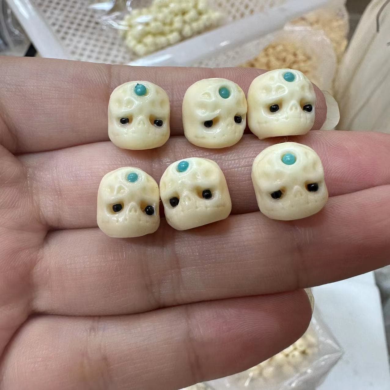 Ivory fruit carving with beads, DIY Bodhi fruit bracelet, super cute and adorable accessory for men and women.