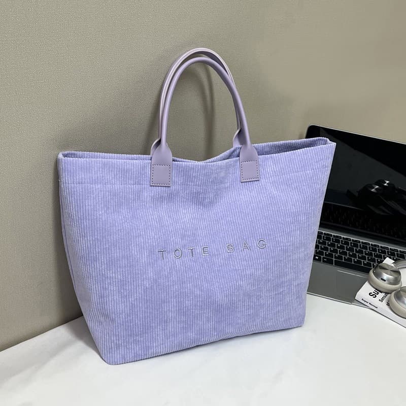 New corduroy durable and strong letter TOTEBAG tote bag large capacity casual sweet lady handbag