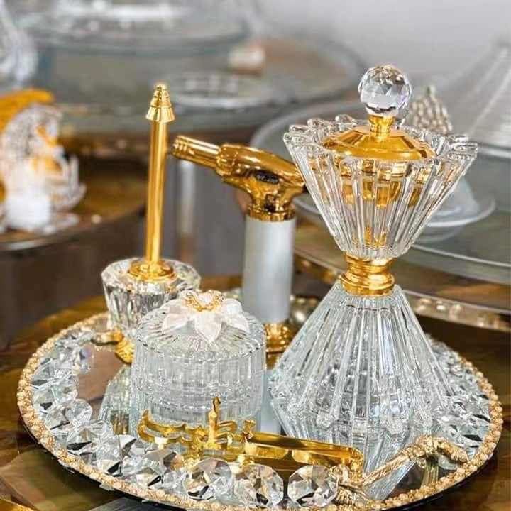 Middle East Muslim Home Decor Crystal Incense Burner Carbon Stove Ornament Wholesale Arabic Style Religious Supplies
