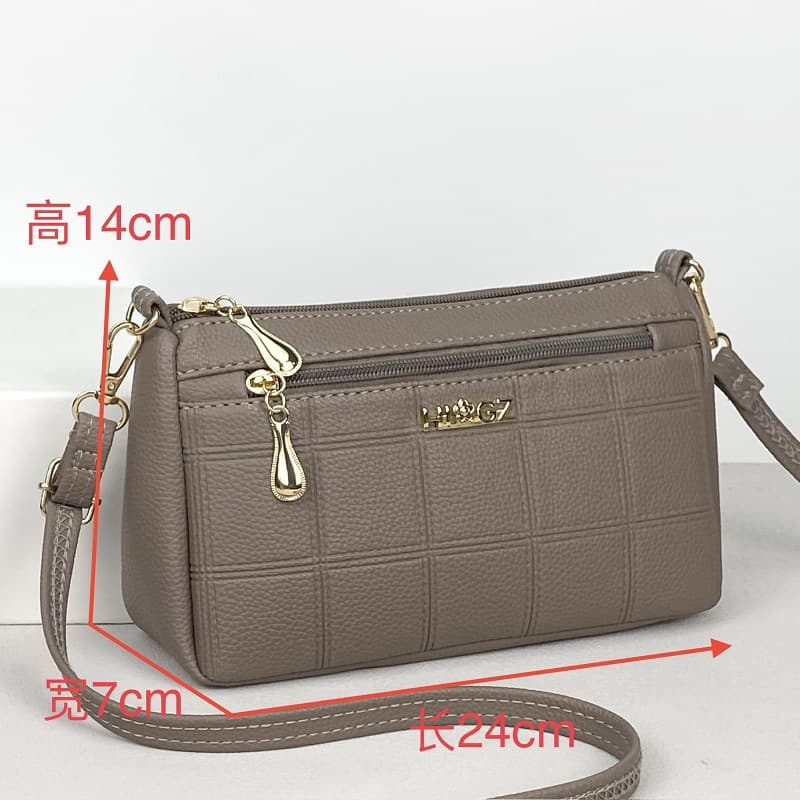 Hengli 2026 New Model Crossbody Shoulder Bag Multi-Layer Casual Fashion Middle-Aged Women's Bag Mobile Phone Bag Soft Leather Coin Purse