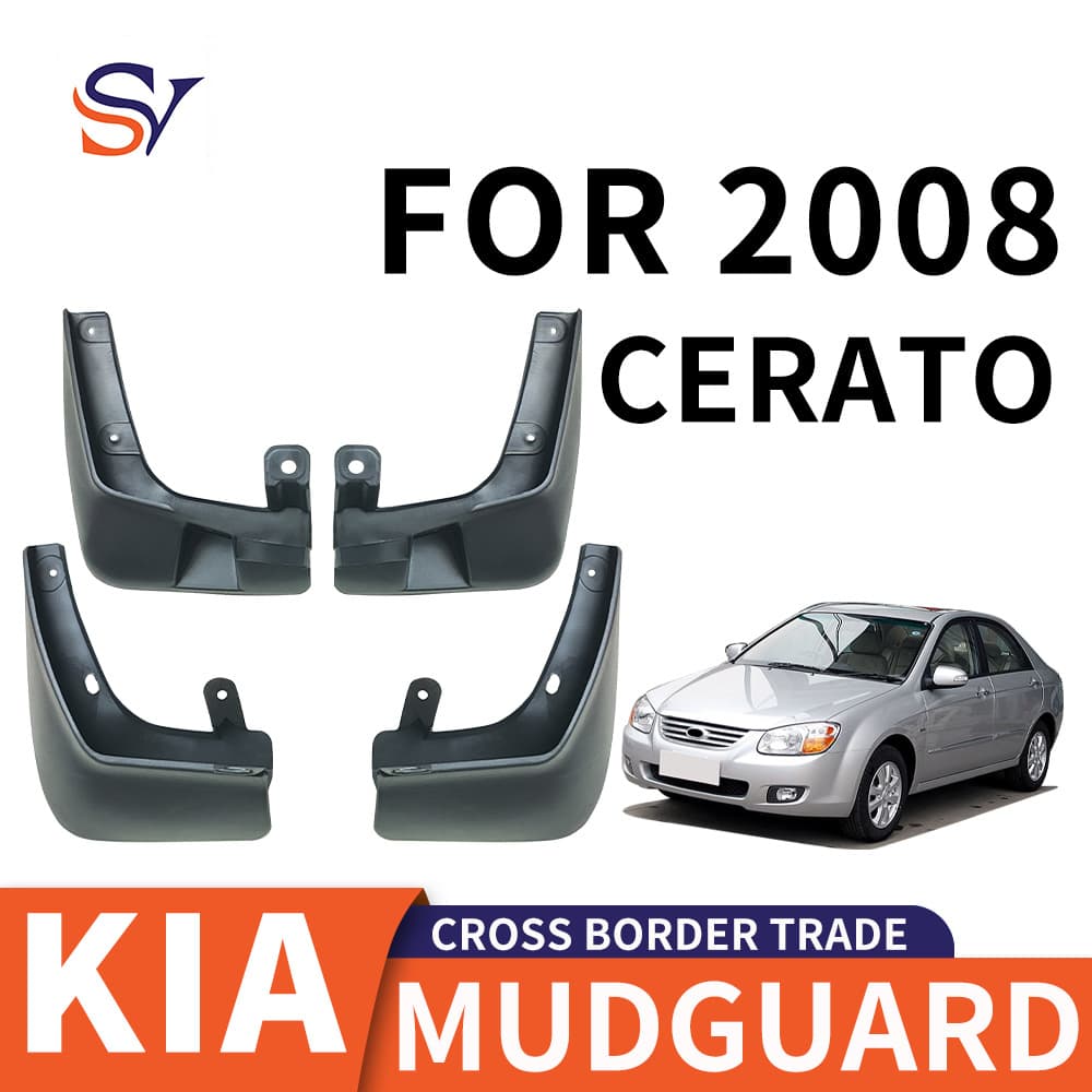 Fits 2007-2009 Kia Cerato Car Tire Mud Flaps PP Front and Rear Soft Rubber Mud Guards