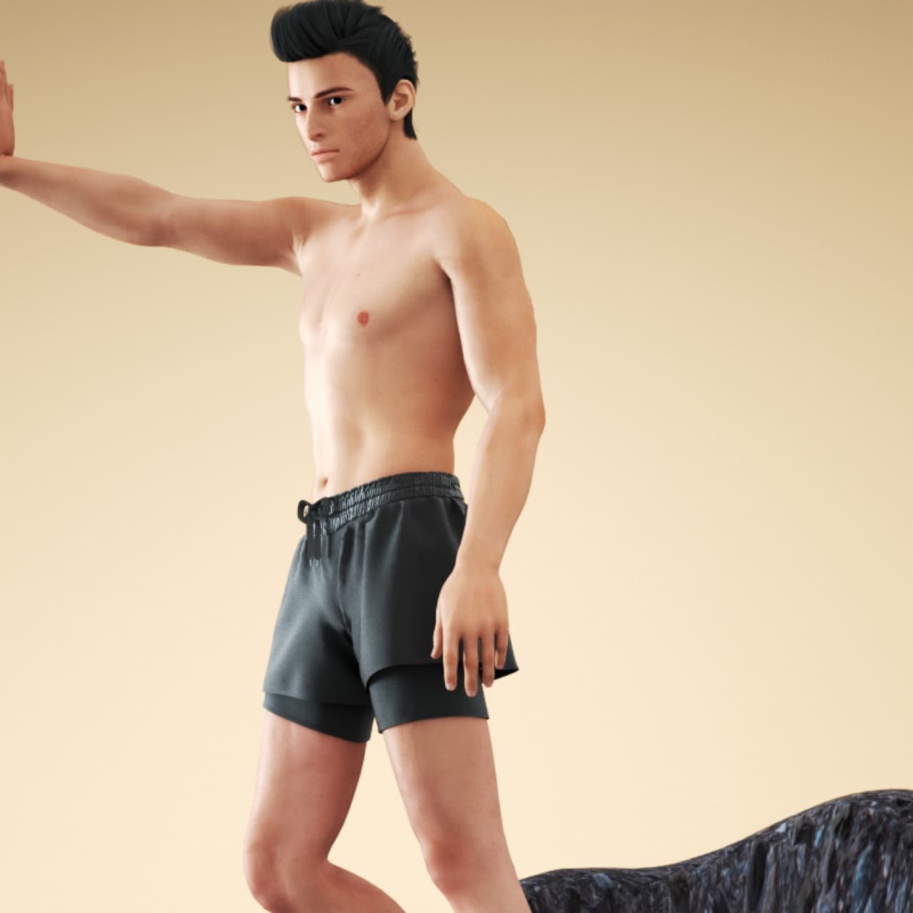 Men's Swim Trunks Quick-Dry Anti-Embarrassment Swimming Shorts Beach Shorts Hot Springs Sports Swimwear Loose Fit
