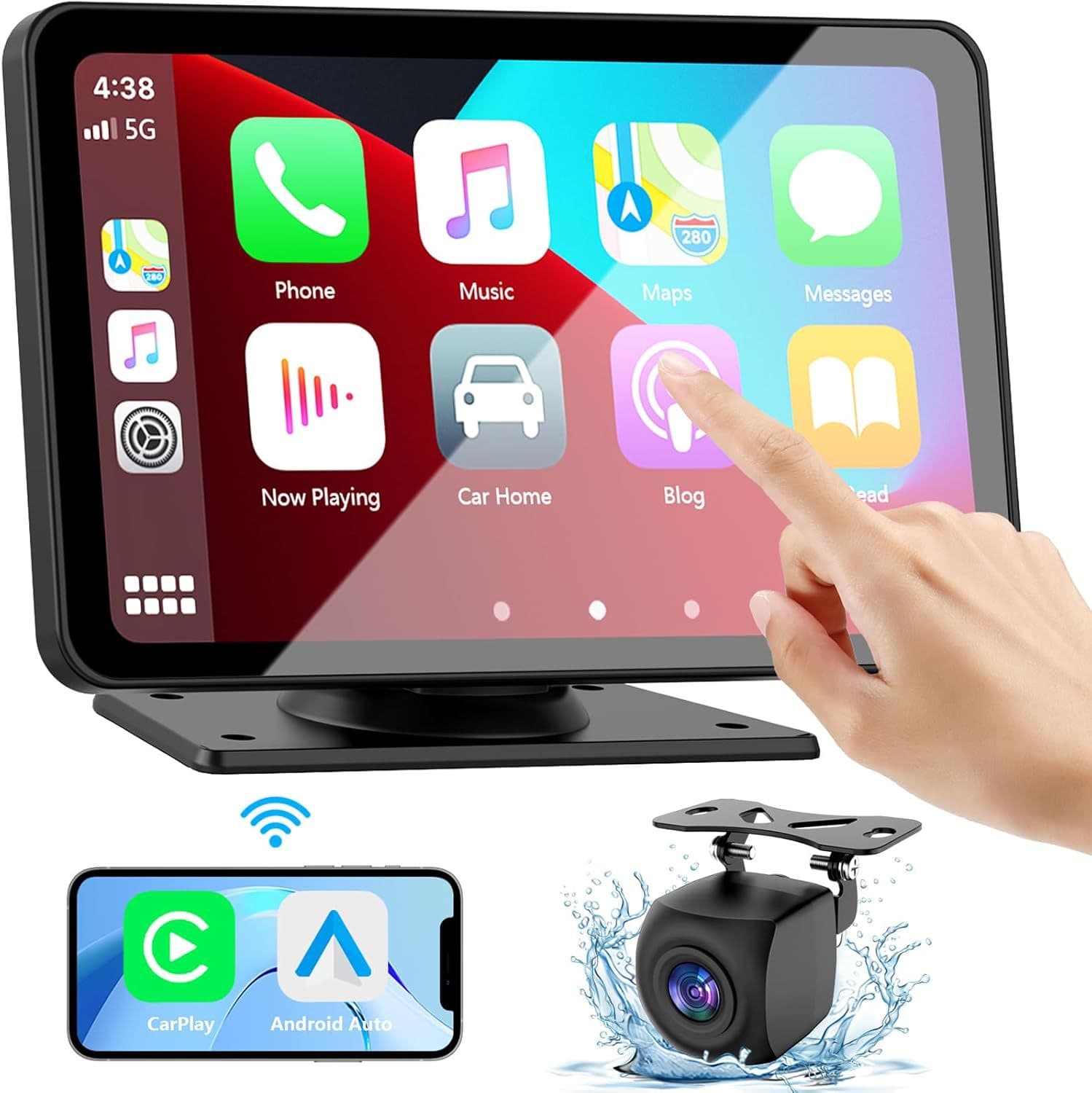 Cross-border 7-inch Wireless Carplay Portable Car Bluetooth MP5 Player Multimedia Android Screen Mirroring Navigation