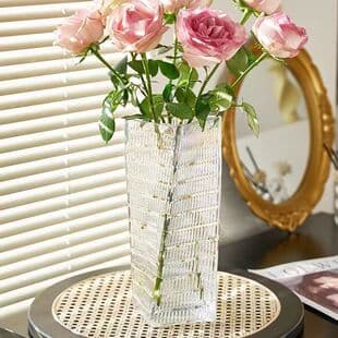 Nordic Glass Vase Transparent Creative Living Room Roses Lilies Carnations Fresh Flowers Dried Flowers Vessel Decoration