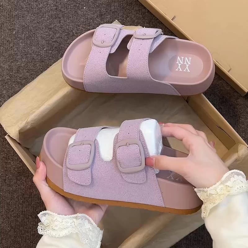 Sandals Women's Shoes Flat Casual Fashion Comfortable Classic Slides Elegant Versatile Lazy Foreign Trade Simple Beach Spring Summer
