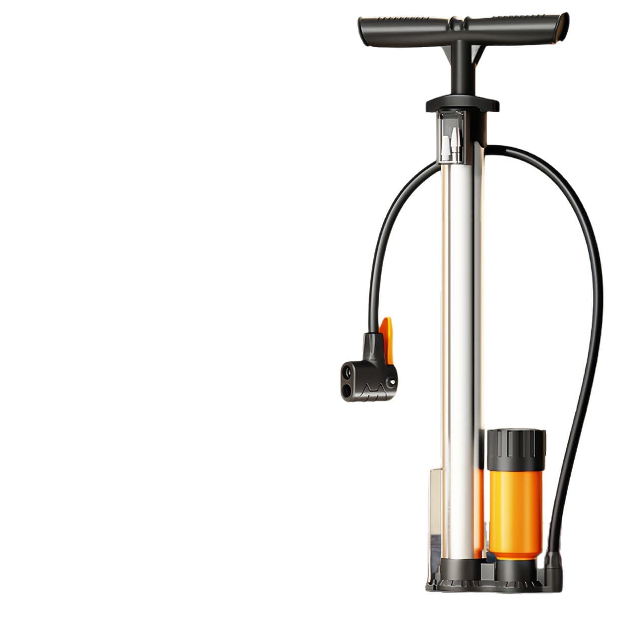 High-Pressure Hand Pump for Electric Bikes, Bicycles, and Basketballs, Portable Household Air Pump with Hose