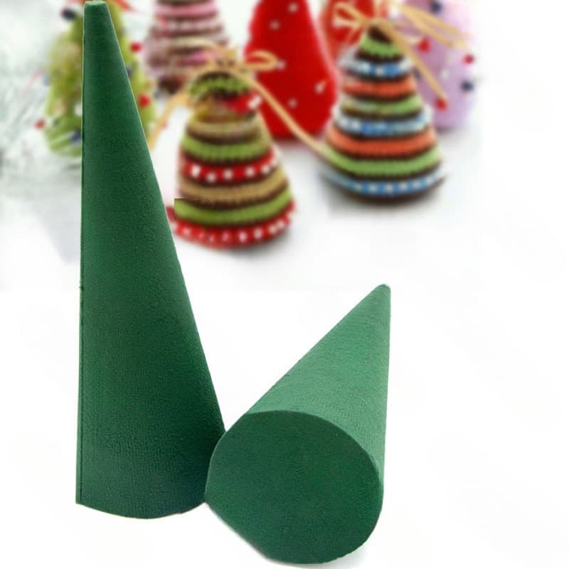 Christmas Tree Floral Foam Desktop Cylinder Cone Shaped Floral Foam for Wedding Decoration Tower Fresh Flower Foam