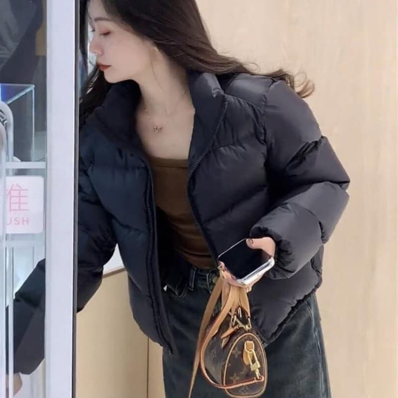 Short Maillard Winter Petite 2026 New Fashion Stand Collar Trendy Thickened Down Cotton Puffer Jacket