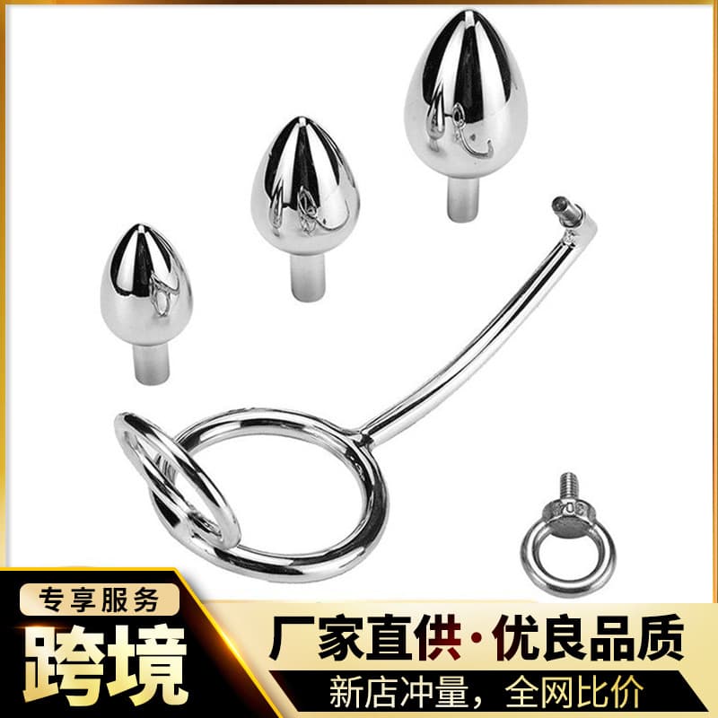 Metal Anal Hook Anal Plug Ring Penis Double Ring Loop Unisex Outdoor Anal Plug Adult Sex Toys Wholesale