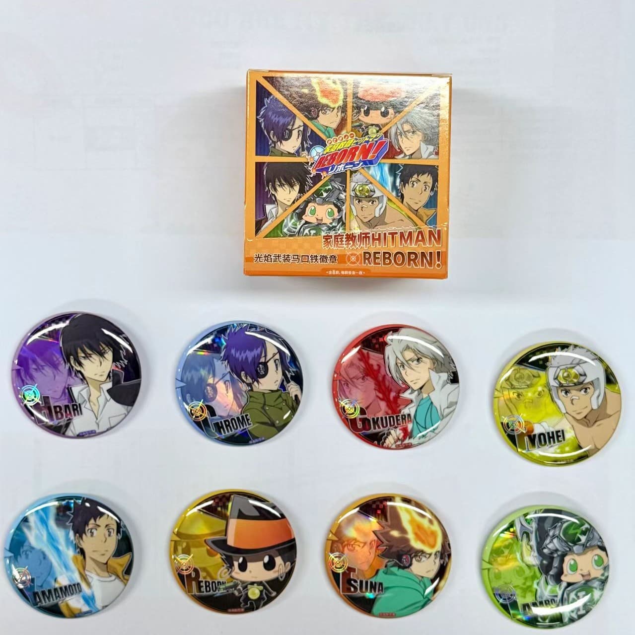 [Genuine] Home Tutor HITMAN REBORN! Blazing Armed Tin Badge Blind Box Gift