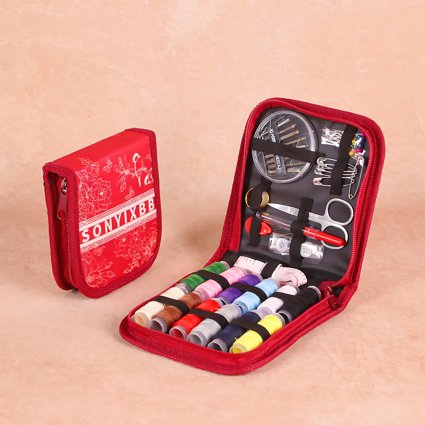Cross-border Christmas new product sewing box, home sewing high-end gift, full set of sewing tools set, travel sewing kit