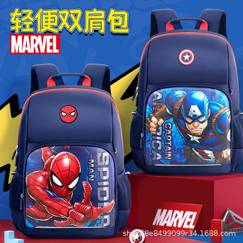 Marvel School Backpack for Boys Grades 1-3 2023 New Model Weight-Reducing Spine-Protecting Spider-Man Iron Man