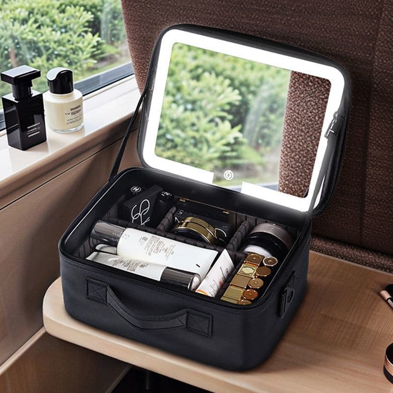 Cosmetic Bag 2025 New Cosmetic Bag with Mirror Women's Large Capacity Cosmetic Storage Bag Travel Portable