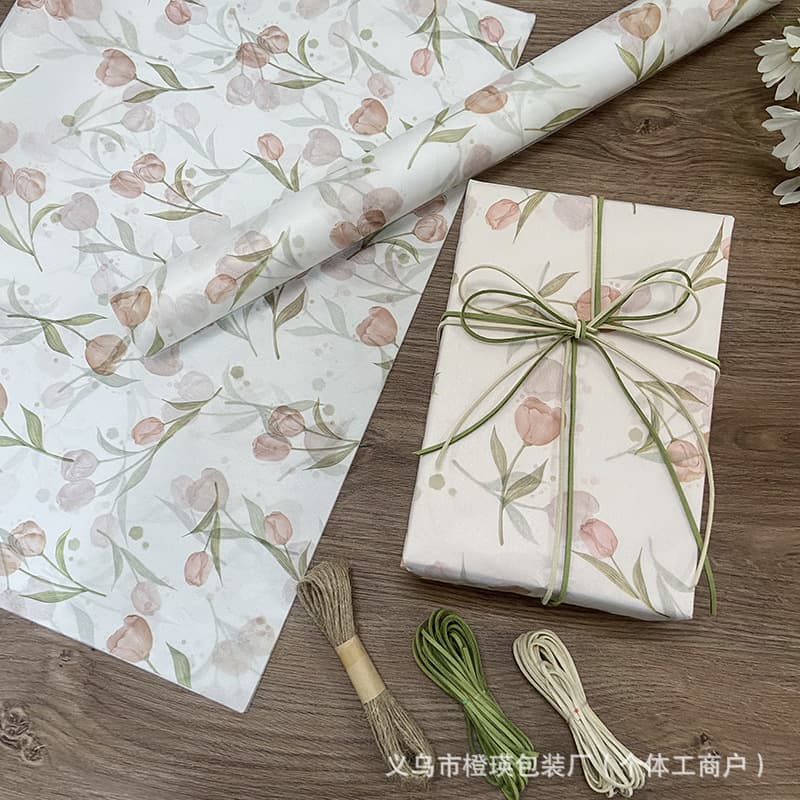 New minimalist tulip gift tissue paper, ins-style original gift wrapping paper, decoration for flowers and packaging materials