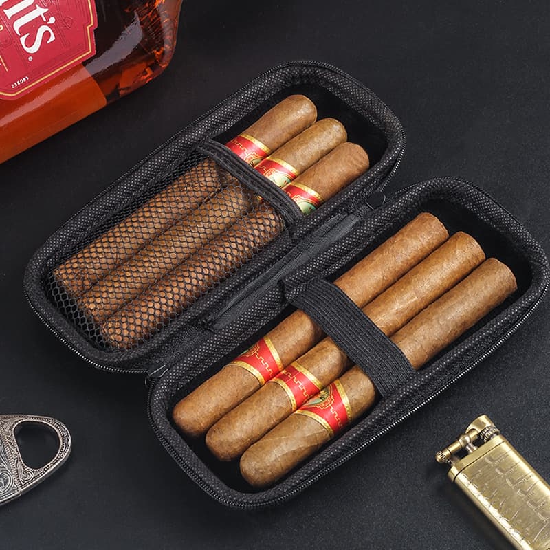 Ins Portable Cigar Bag 6 Pieces 8 Pieces Large Capacity Cigar Storage Box Outdoor Travel Men's Cigar Carry-On Bag