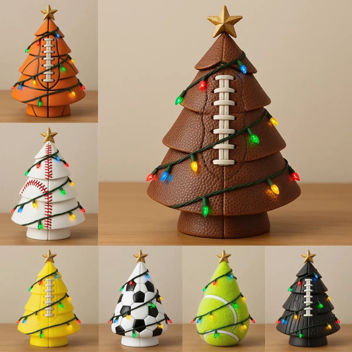 Cross-border creative portable hot-selling Football Christmas Tree Decor football Christmas tree decoration