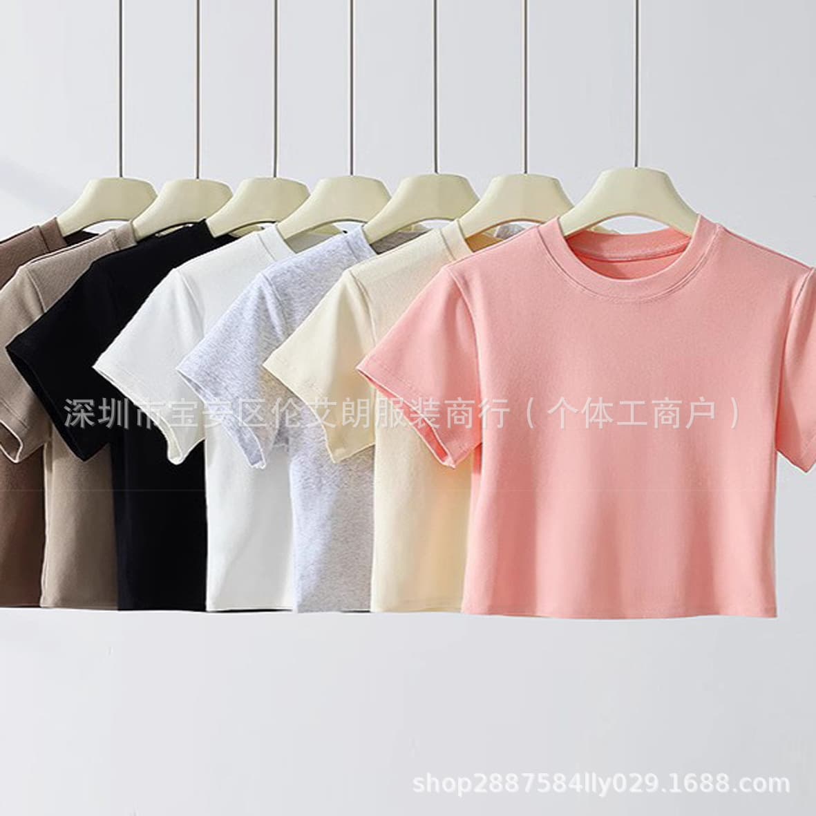 Short Plain Style Hot Girl T-Shirt Alibaba Wholesale 9.9 Free Shipping One Piece Ready to Ship Stock Clearance T-Shirt Top