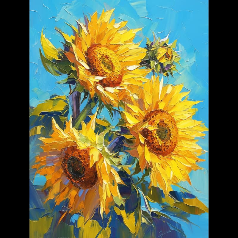 Chaoyanghua DIY digital oil painting healing hand-painted sunflower coloring by number living room decoration painting wholesale