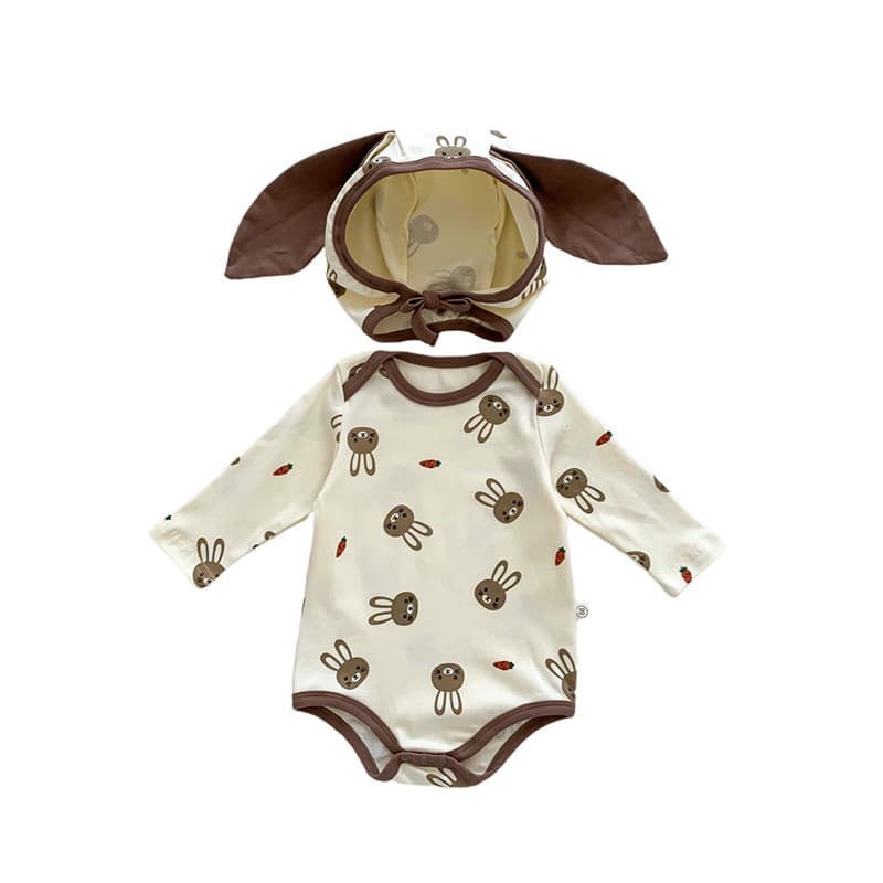 New Autumn Long-Sleeve Adorable Newborn Baby Photo Outfit, Fashionable Bunny Baby Clothes