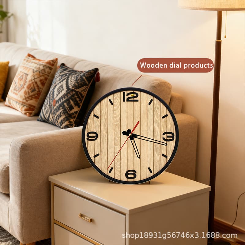 Wooden Old American Courtyard Outdoor Wall Clock Barber Shop Wall Clock Living Room Silent Decorative Clock