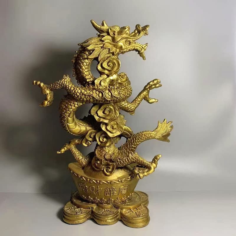 Brass Dragon Ornaments Seiko Yuanbao Dragon Flying Dragon Treasure Copper Dragon Home Living Room Ornaments Dragon Statue Ornaments