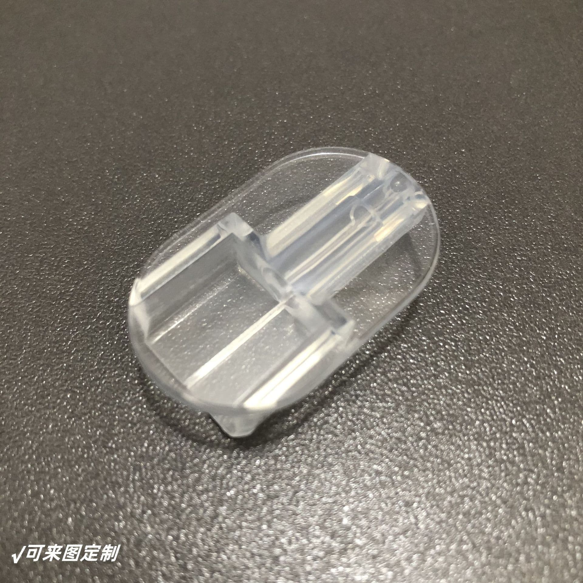 Android Data Line Clip Bite Wire Holder, USB End Type-C End Transparent TPU Material Oval Design with Color Printing Option