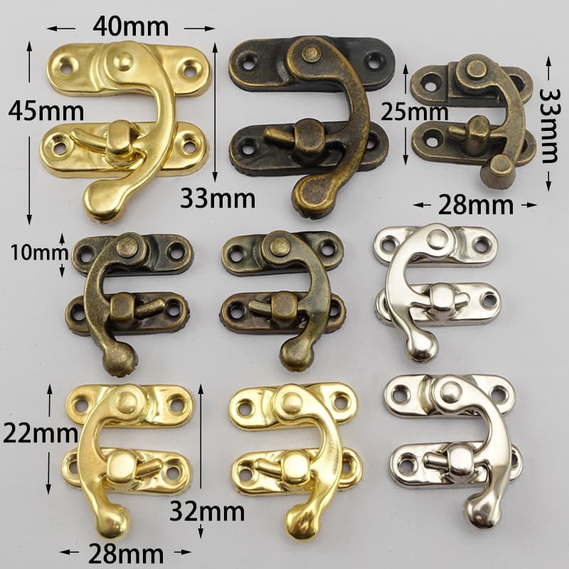 Mini Wooden Box Bull Horn Lock Buckle Luggage Hardware Accessories Iron Material Box Lock Head Bag Accessories