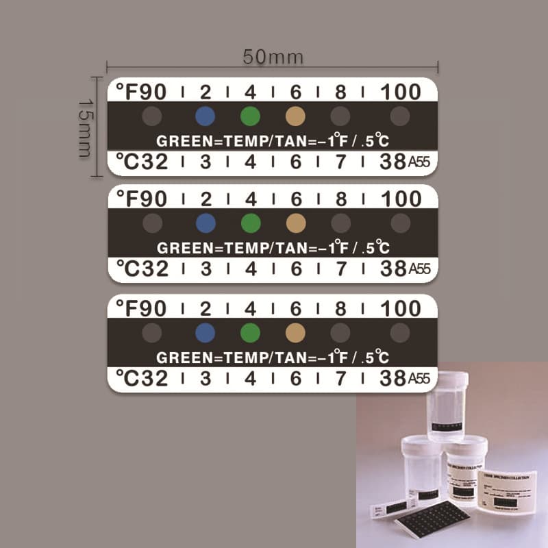 Mercury-Free Urine Cup Temperature Sticker LCD Temperature Sensing Urine Cup Thermometer Enema Nasal Rinse Temperature Measurement LCD Thermometer Sticker