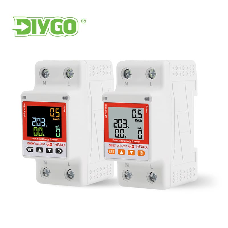 2P Reclosing Tuya Smart Circuit Breaker WiFi Metering Over/Under Voltage Leakage Protection APP Mobile Remote Switch