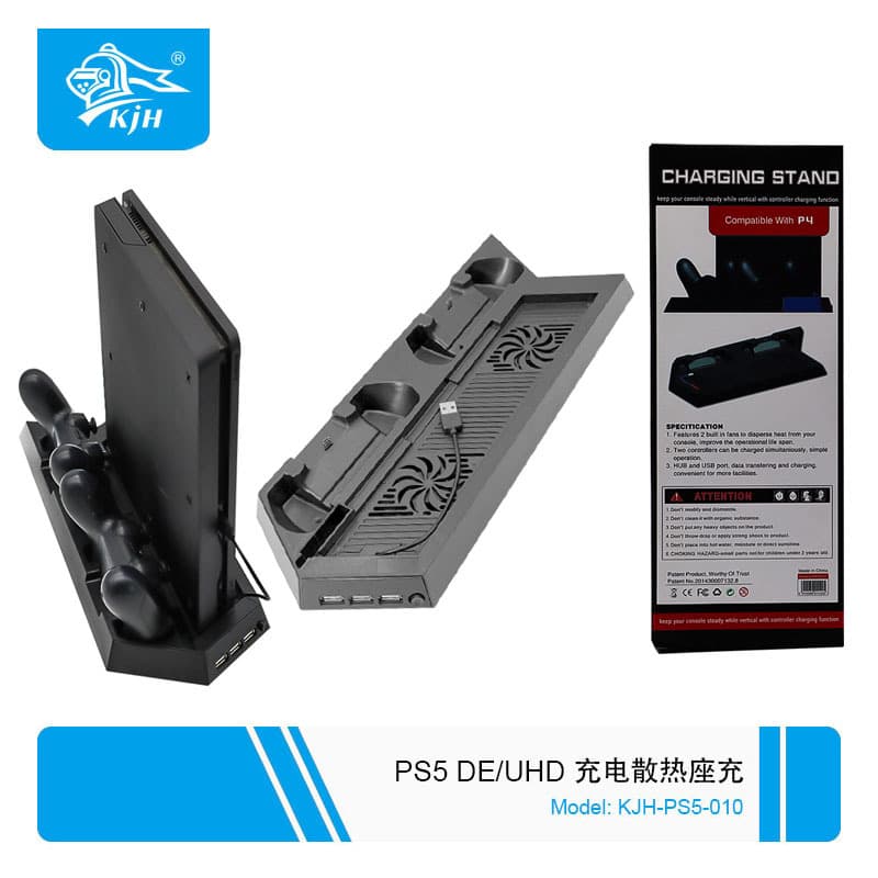 PS4 Cooling Fan Stand with Controller Charging Station, In Stock from OEM Manufacturer