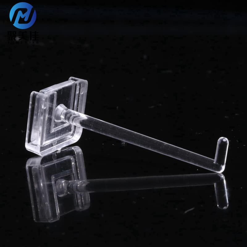 Plastic hooks, transparent acrylic shelf hooks, flat-bottom display hangers for supermarket pegboard wholesale