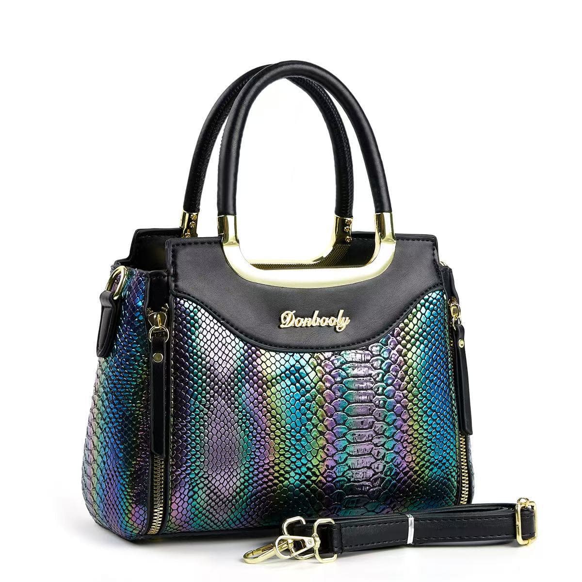 Taizhou Women's Handbag Platinum Bright Leather Crocodile Texture Bag Cross-Border Versatile Export Bags