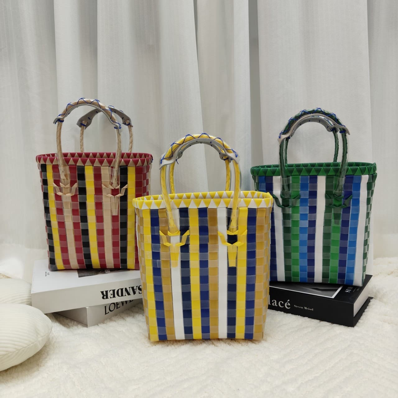 Commuter Goods Thai Woven Bag Handmade Handbag Beach Basket Bag Women's Bag Gift Souvenir Woven Bag